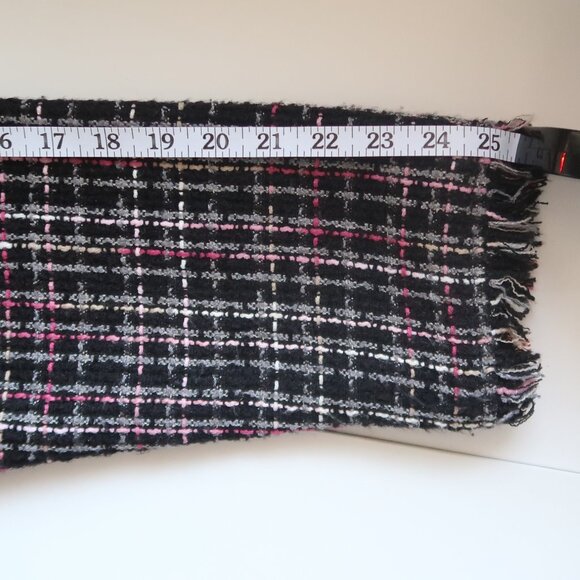 Chico’s Black Pink Tweed Plaid Jacket Blazer Office Career Fall Winter L Large - Picture 13 of 15